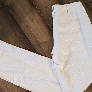 Banana republic silk & linen cream & tan pants
